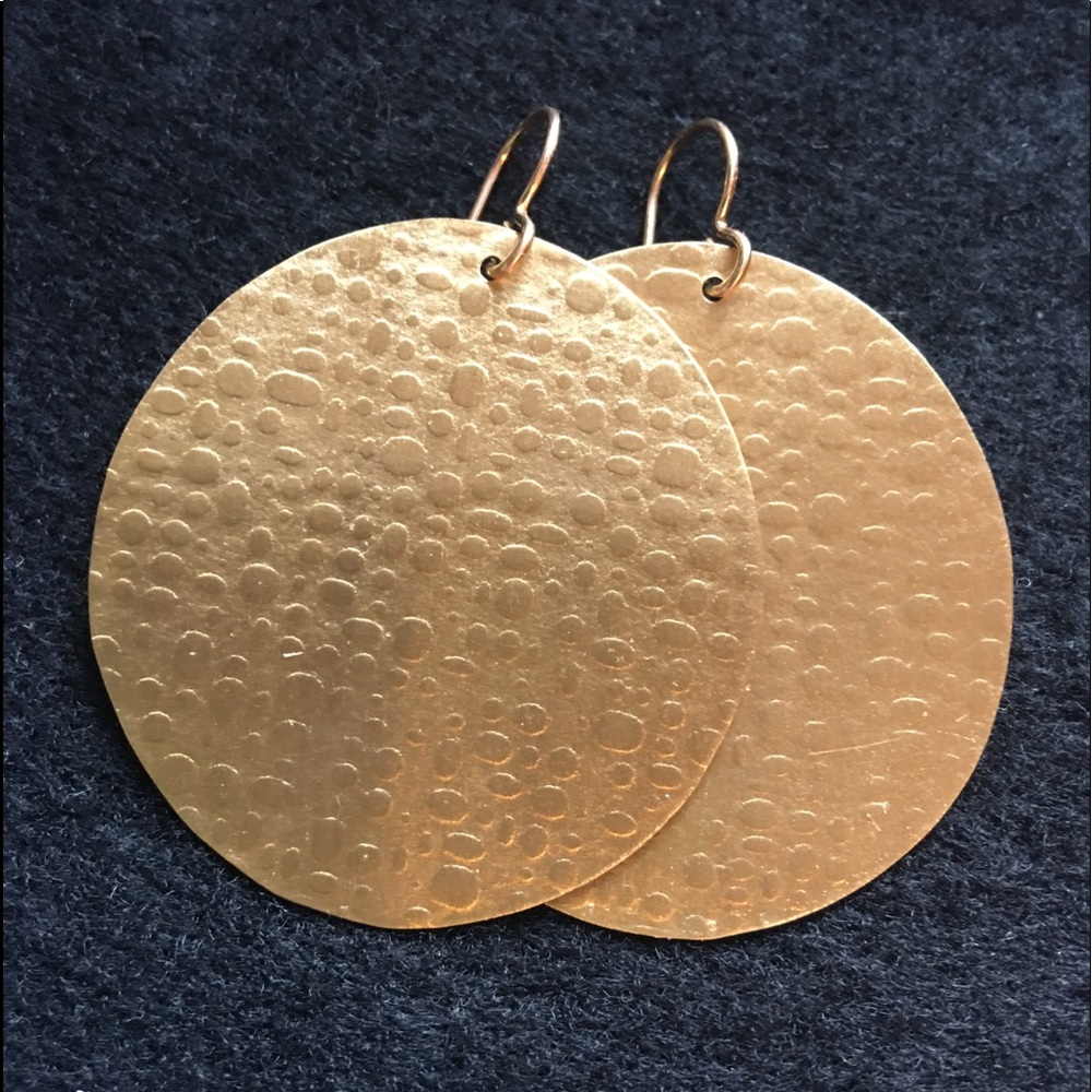 Brass disc earrings